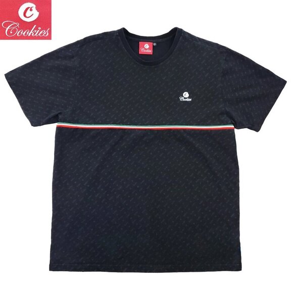 Cookies Berner Presidio Shirt All Over Pattern Striped Piping Men's 2XL - Picture 1 of 12